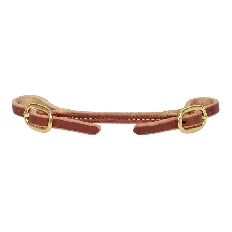 Rolled & Stitched Natural Leather Curb Strap