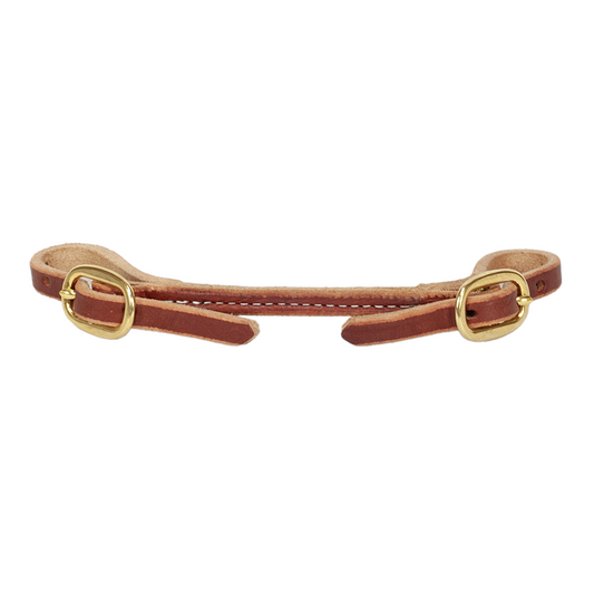 Rolled & Stitched Natural Leather Curb Strap