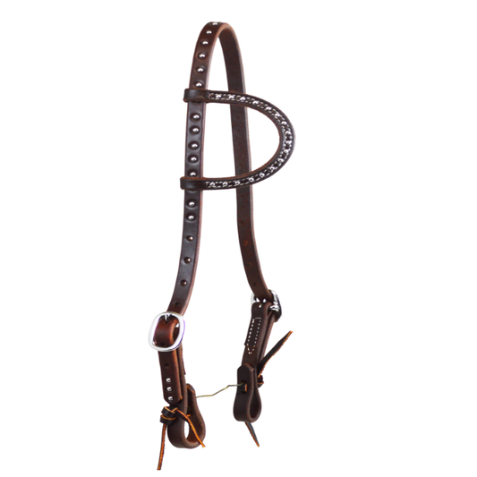 Heavy Oiled Dotted One Ear Headstall