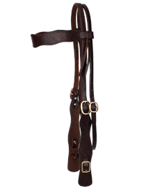 Scalloped Leather Browband Headstall w/ Buckle Ends