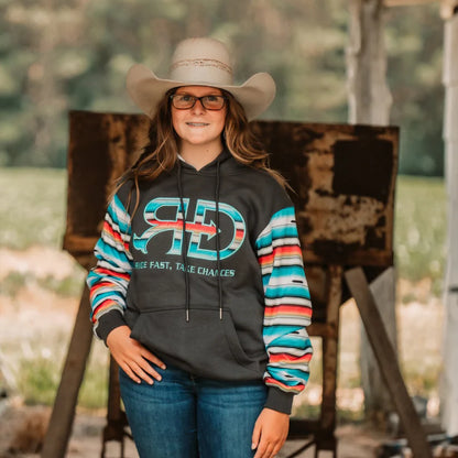 Rocket Donkey Dark Grey Serape Hoodie