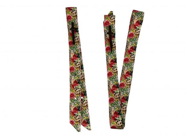 Floral Cheetah Nylon Tie Strap/Off Billet Set