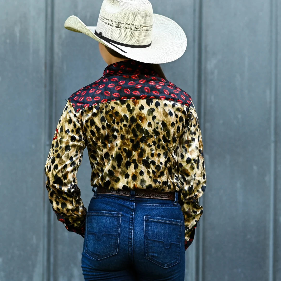 Rocket Donkey Velvet Cheetah Kiss Rodeo Shirt