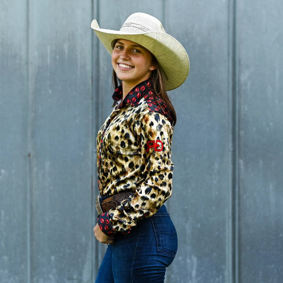 Rocket Donkey Velvet Cheetah Kiss Rodeo Shirt
