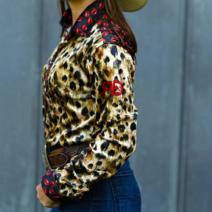 Rocket Donkey Velvet Cheetah Kiss Rodeo Shirt