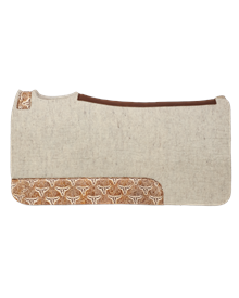 Wool Felt Blend Contoured Pad w/ Tan Steer Head Wear Leathers
