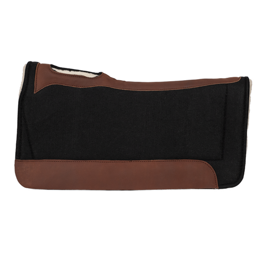 Black Felt Contoured Saddle Pad - Fleece Lined
