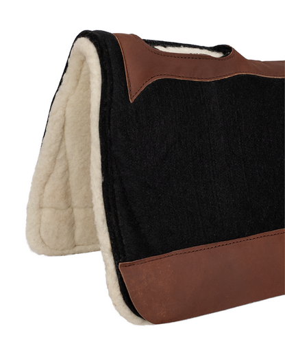 Black Felt Contoured Saddle Pad - Fleece Lined