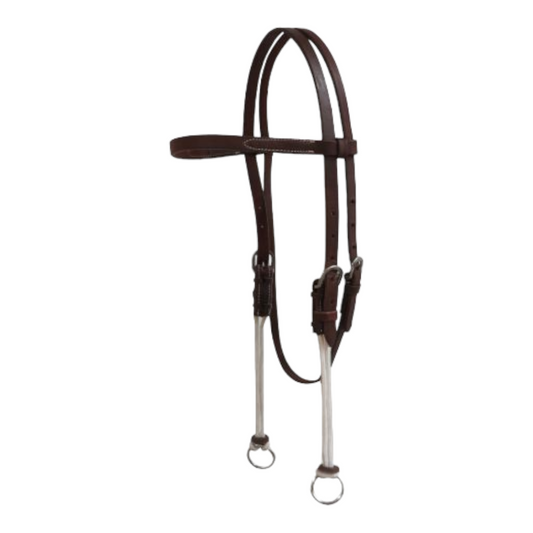 Showman Harness Leather Draw Gag Headstall