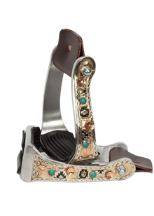 Copper Metal Flower Southwest Stirrups