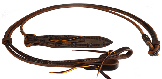 Rolled & Stitched Harness Leather Romal Reins - 50"