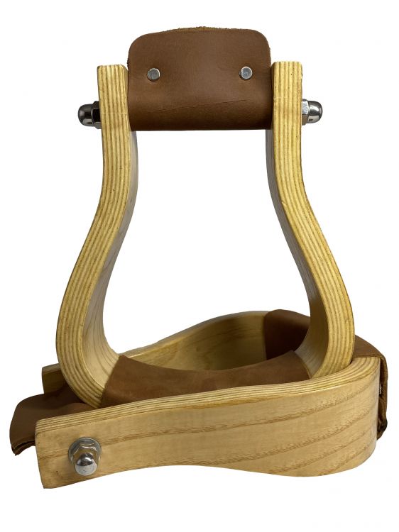 Polished White Ashwood Wooden Stirrups