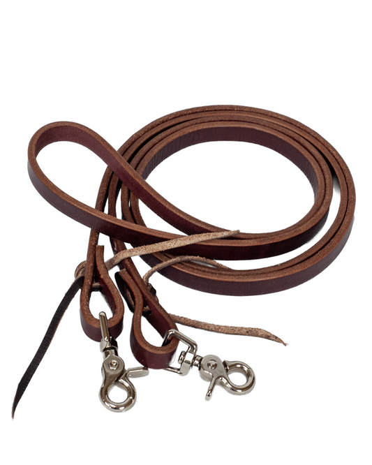 5/8" Latigo Leather Roping Reins with Snap Ends