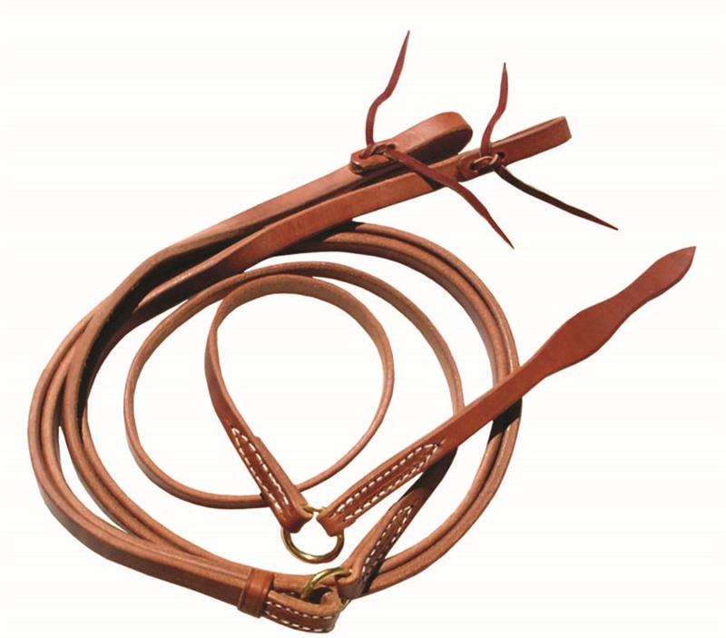 Flat Natural Harness Leather Romal Reins