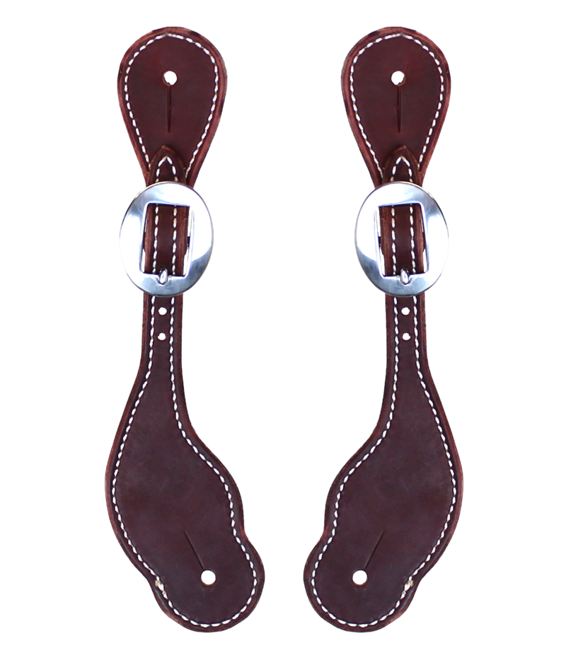 Ladies Stitched Latigo Leather Spur Straps