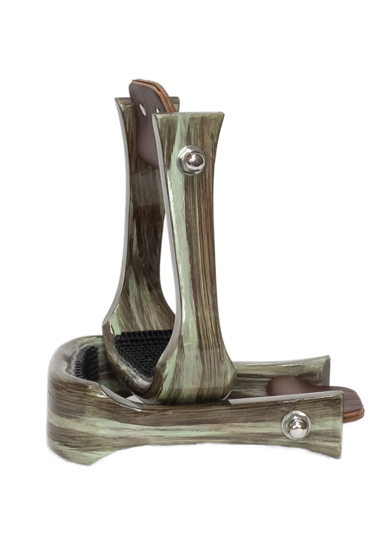2" Mint Wooden Barrel Stirrup w/ Rubber Grip