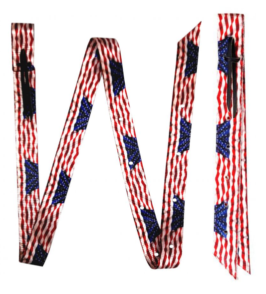 Showman American Flag Nylon Tie Strap and Off Billet Set