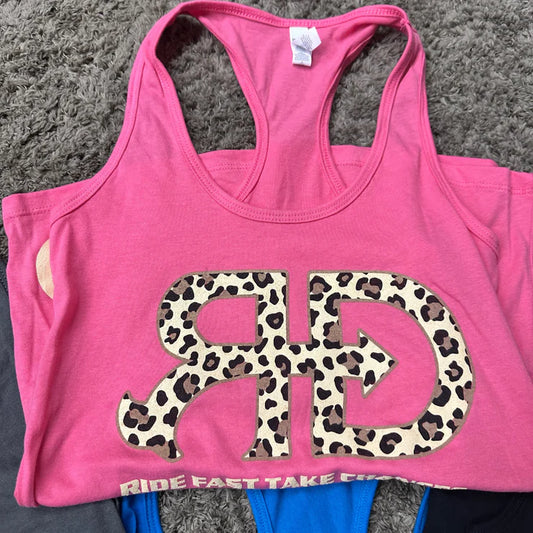 Rocket Donkey Pink Cheetah Cotton Tank Top