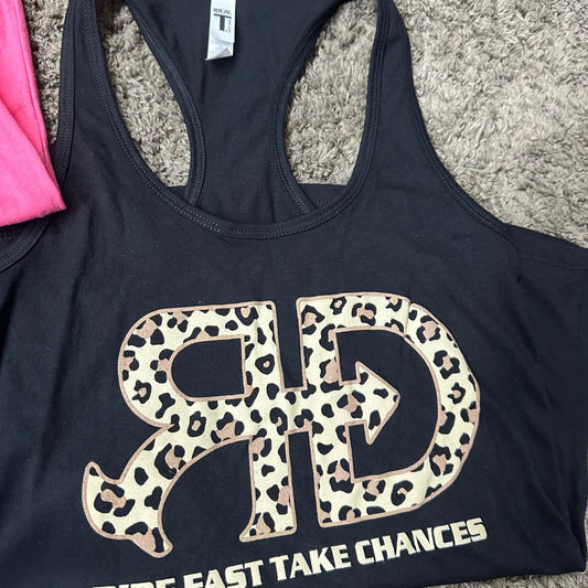Rocket Donkey Black Cheetah Cotton Tank Top