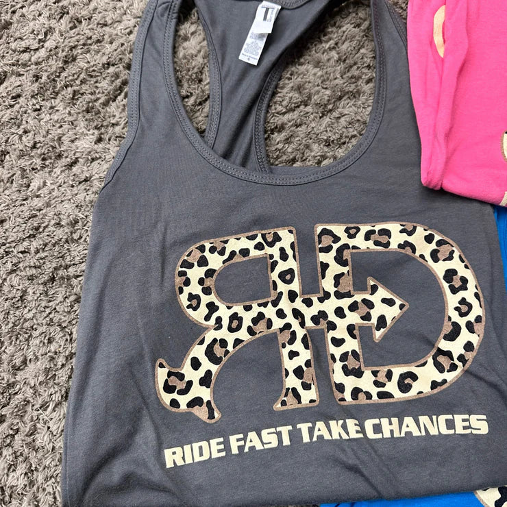 Rocket Donkey Grey Cheetah Cotton Tank Top
