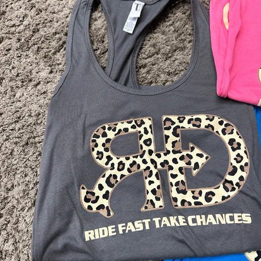 Rocket Donkey Grey Cheetah Cotton Tank Top