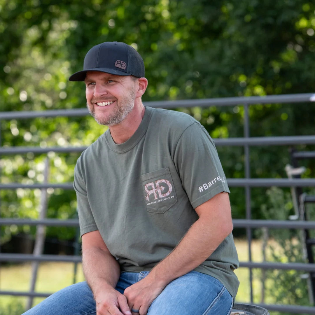 Rocket Donkey Barrel Dad Camo Shirt