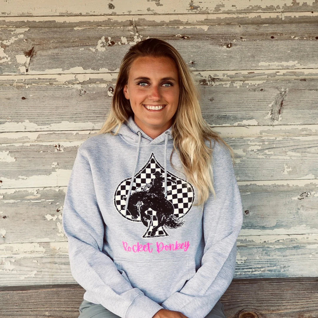 Rocket Donkey Light Grey Bronc Cotton Hoodie