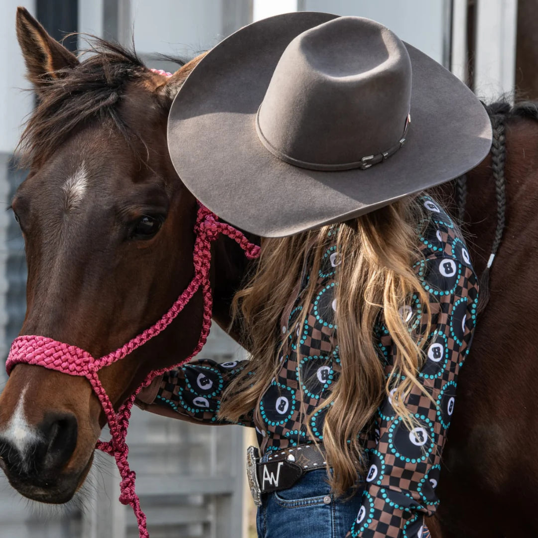 Rocket Donkey Checkered 8 Ball Rodeo Shirt