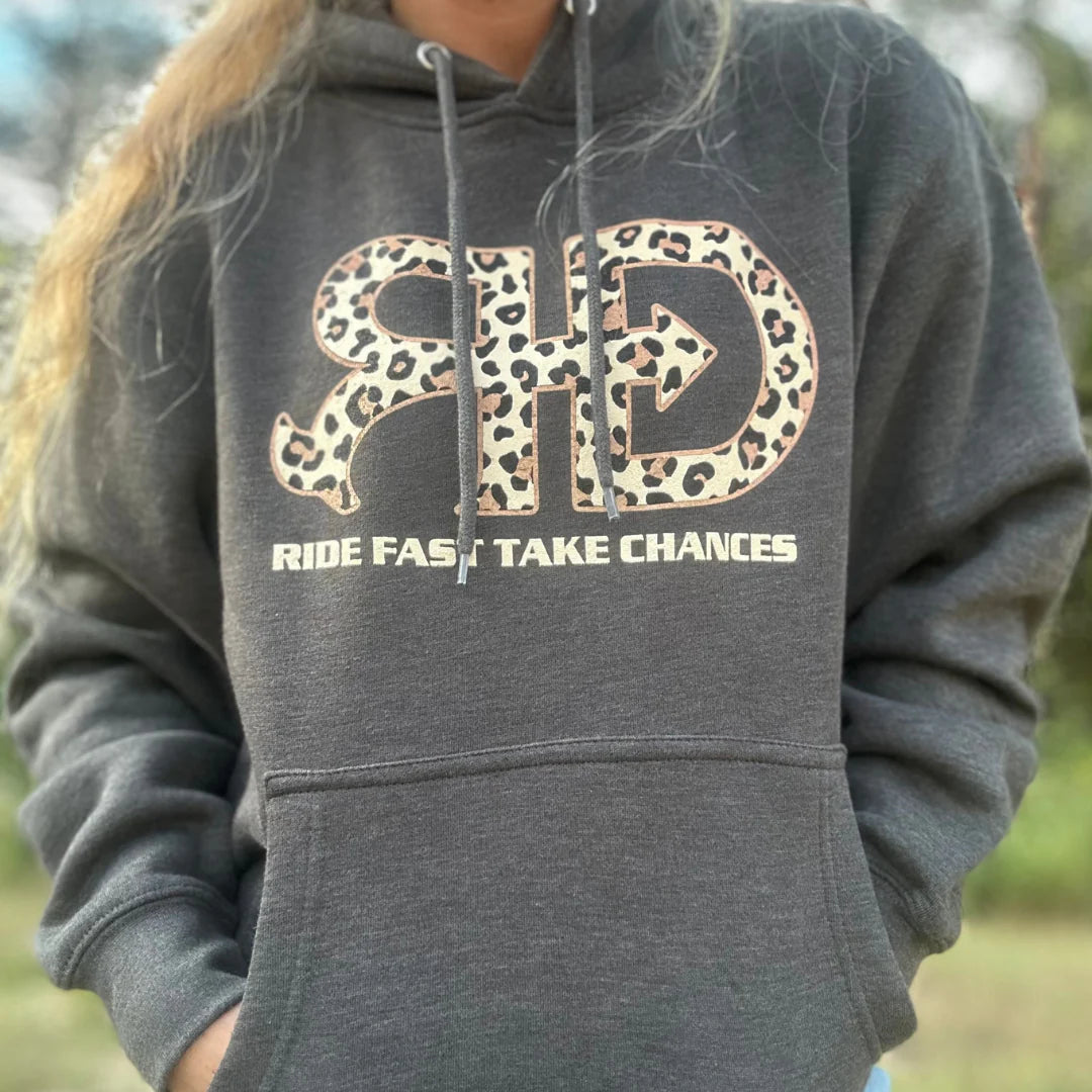 Rocket Donkey Grey Cheetah Cotton Hoodie