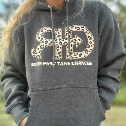 Rocket Donkey Grey Cheetah Cotton Hoodie