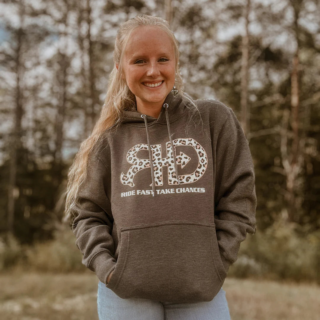 Rocket Donkey Grey Cheetah Cotton Hoodie