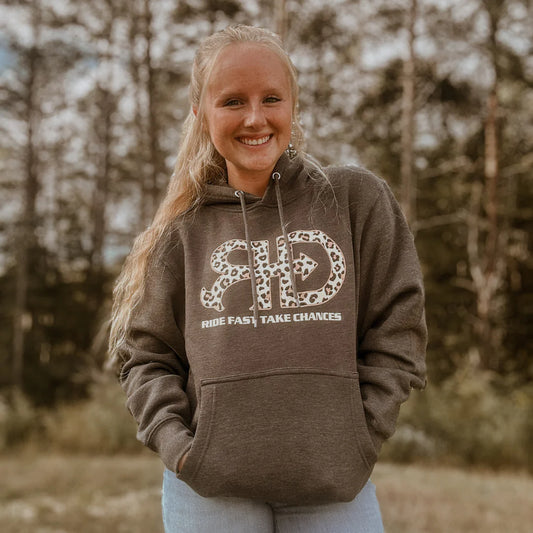 Rocket Donkey Grey Cheetah Cotton Hoodie