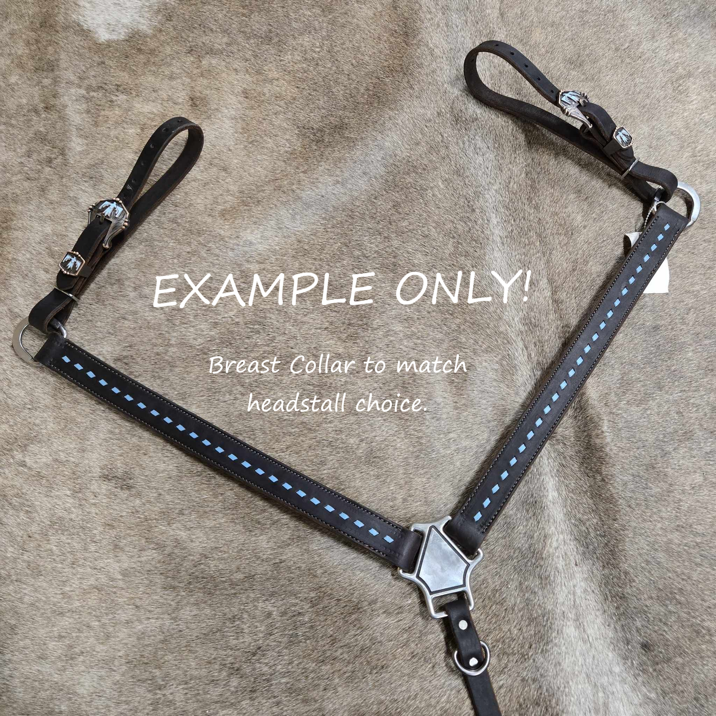 Natural Buckstitched One Ear Headstall