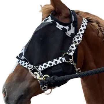 Neon Spur Smokin Spades Black Mesh Fly Mask