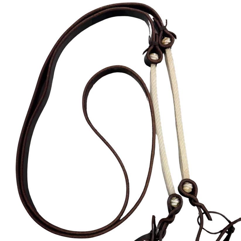 Jerry Beagley Leather Roping Rein w/Lariat Accent
