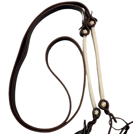 Jerry Beagley Leather Roping Rein w/Lariat Accent