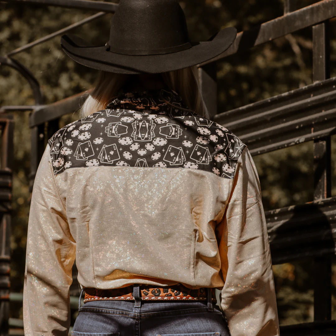 Rocket Donkey Gold Poker Shiny Rodeo Shirt