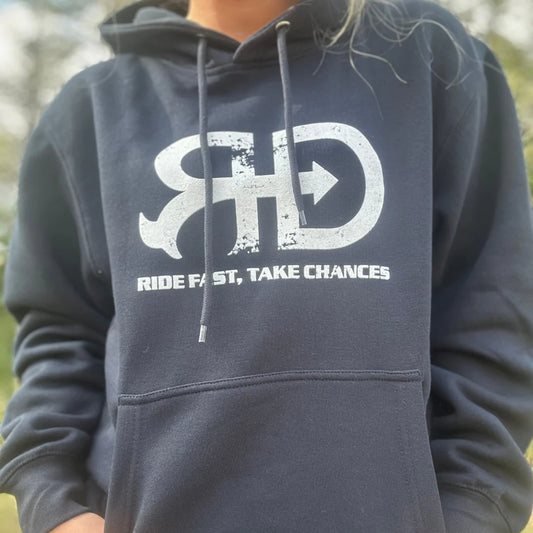 Rocket Donkey Navy Cotton Hoodie