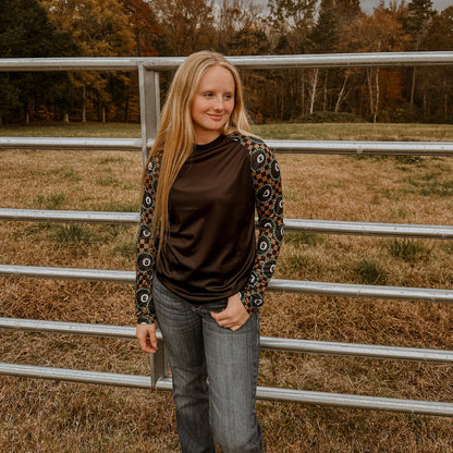 Rocket Donkey Checkered 8-Ball Long Sleeve Compression Shirt