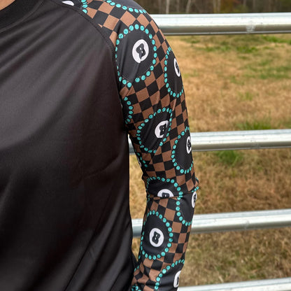 Rocket Donkey Checkered 8-Ball Long Sleeve Compression Shirt