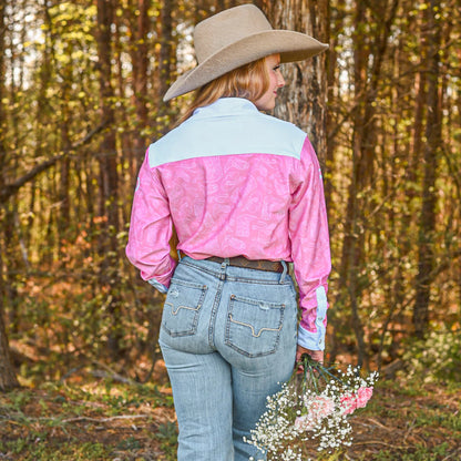 Rocket Donkey Pink Boots Rodeo Shirt