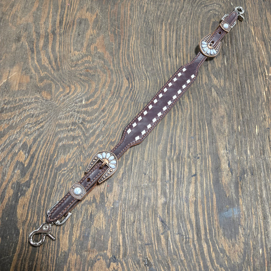 White Buckstitched Wide Wither Strap