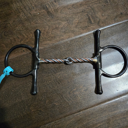 Dutton Full Cheek D-Ring 2 Piece Copper Twisted Mouth