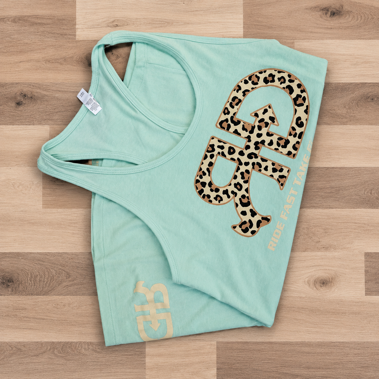 Rocket Donkey Mint Cheetah Cotton Tank Top