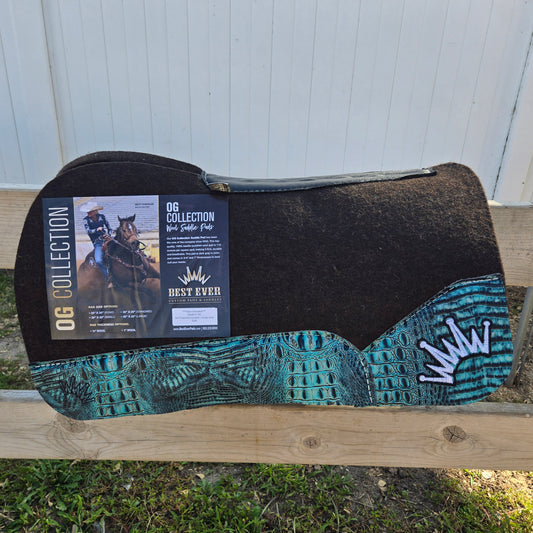 Best Ever OG Wool Open Extended Sea Turquoise Crocodile Barrel Pad