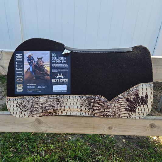 Best Ever OG Wool Open Extended Ivory Chocolate Crocodile Barrel Pad