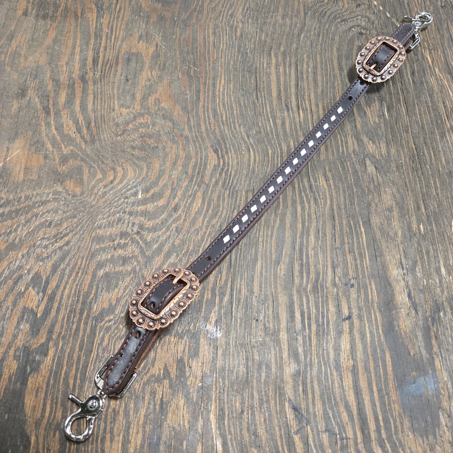 White Buckstitched Wither Strap