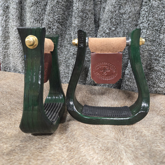 Nettles 2" Gripper Blackened Green Barrel Stirrup