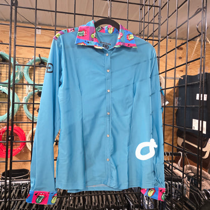 Rocket Donkey Teal Rock and Roll Rodeo Shirt