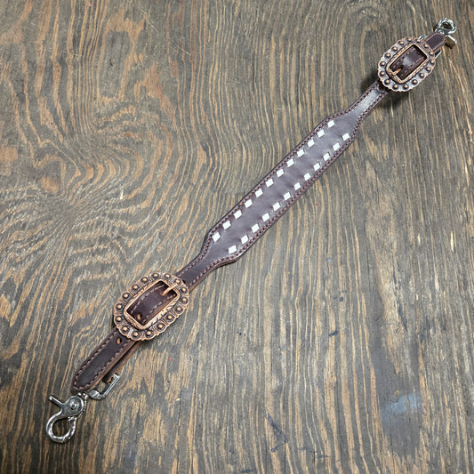 White Buckstitched Wide Wither Strap